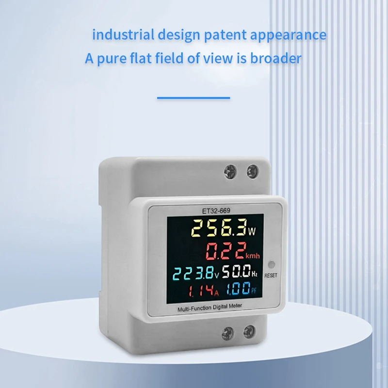 Compteur Électrique Intelligent, Tension 220V, Courant, Facteur Mort, Type de Rail