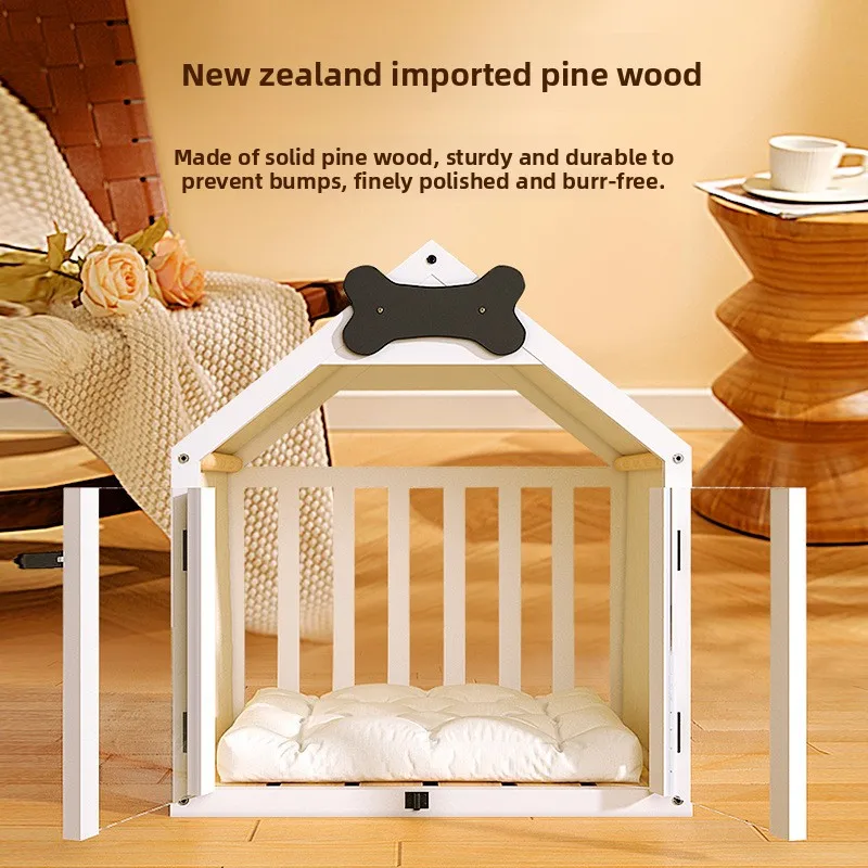 Custom Small Size Outdoor Wooden Pet Dog Kennel Portable Bamboo Pet House Removable Function Modern Animal Pet Bed For Cats
