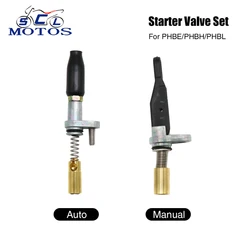 Sclmotos- Manual/Automatic Pull Choke Assembly Starter Valve Set For Dellorto PHBE PHBH PHBL 125 PK Motorcycle Carburetor Carb
