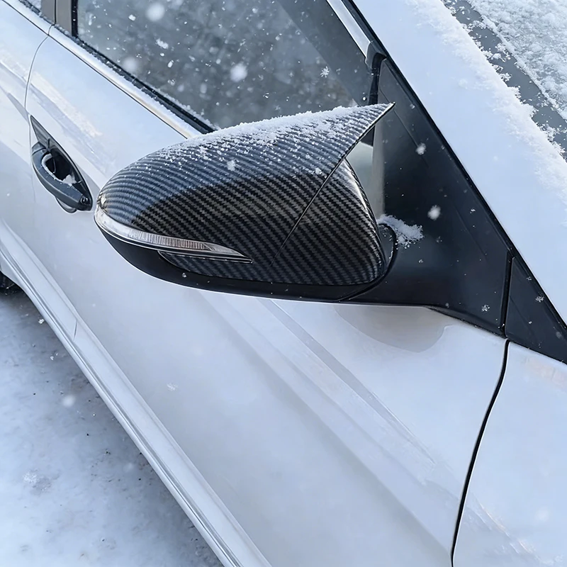 

For Hyundai Elantra 2016-2019 Rearview mirror Cover Sticker Trim With Horn Decorative Car Styling Auto Accessories