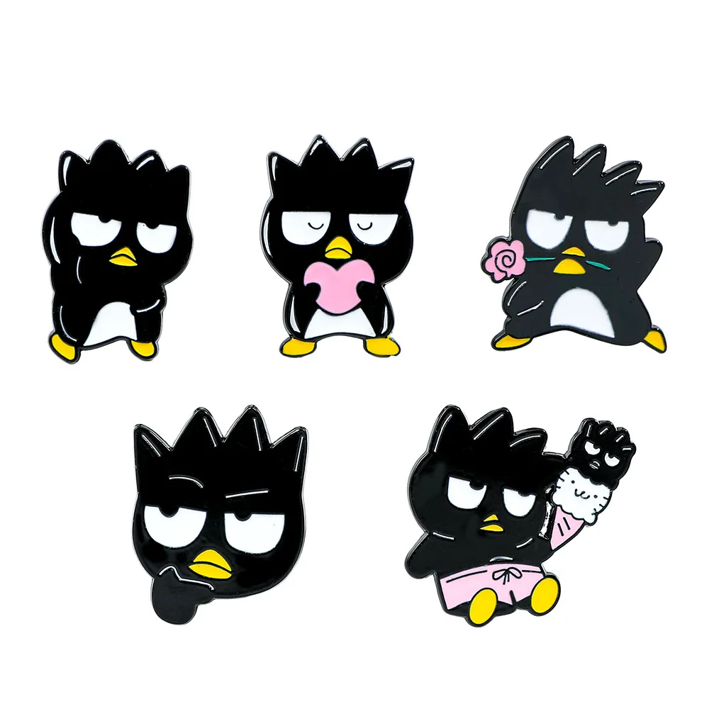 

1 Set Sanrio Badtz-Maru Cute Cartoon Enamel Metal Badge Brooch Creative Cosplay Accessory & Gift for Anime Lovers