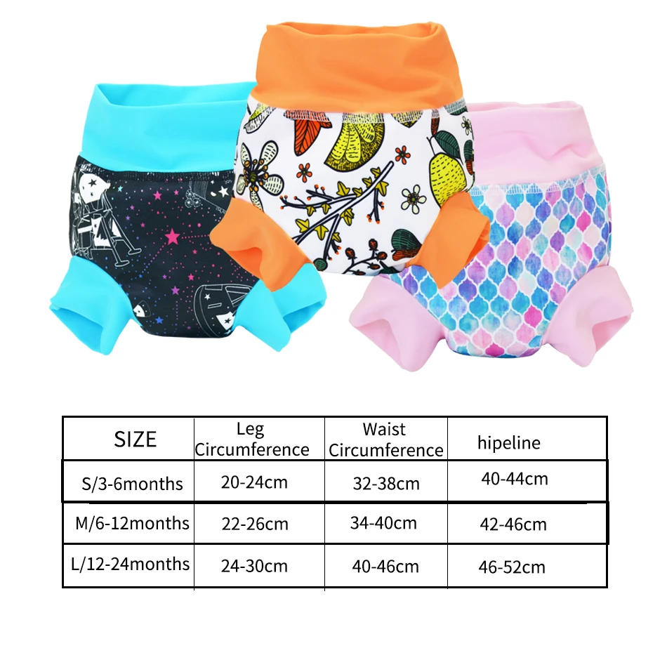 WizInfant ECO-friendly Cloth Diapers Leakproof Swimming Super High Waist Pull-UP Baby Training Pants for Babies