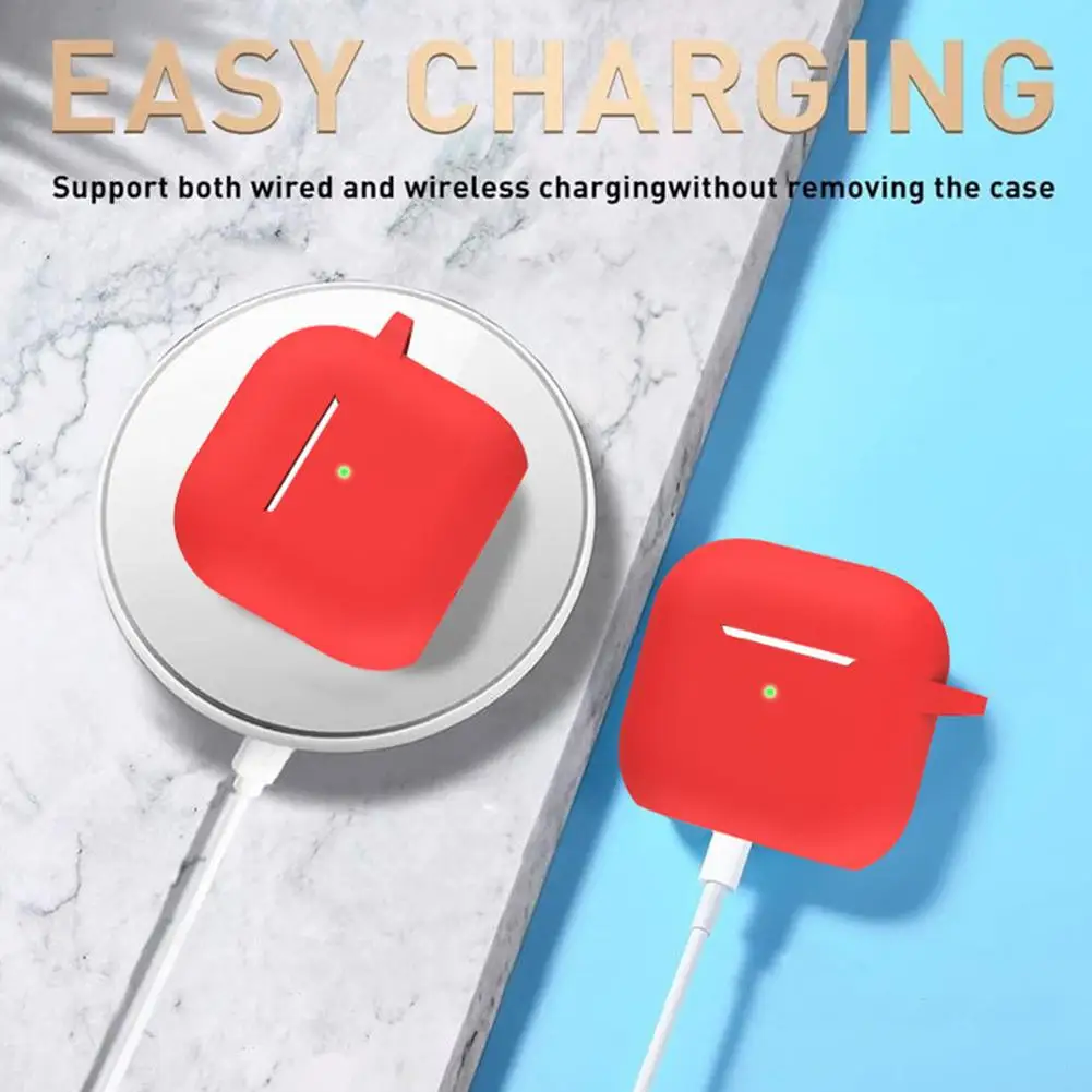Soft Silicone Case For Apple Airpods4 Cases Wireless Bluetooth Headphones Protective Cover Box With Hook For Airpods 3rd Gen
