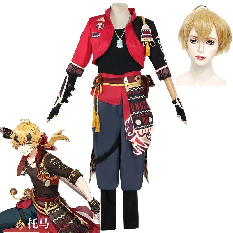Jogo genshin impacto thoma cosplay traje thoma outfit trajes conjunto completo