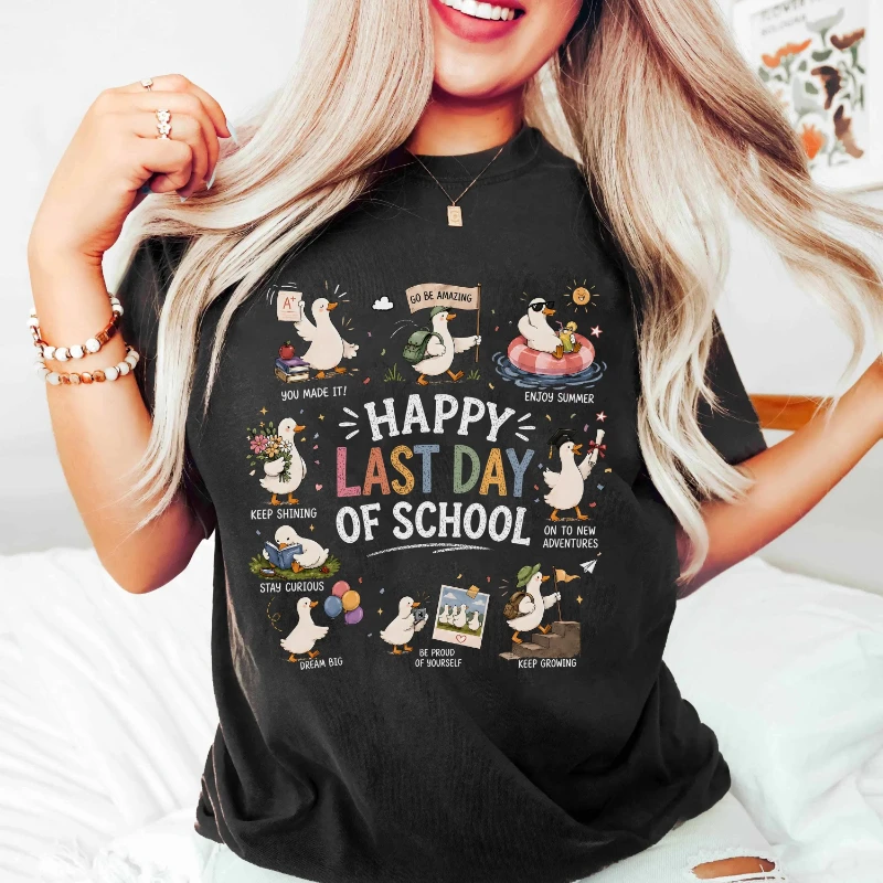 Last Day of School Shirt Goose Teacher Shirt, Happy Last Day of School Tee, End of School Year Shirt, Student Graduation Shirt