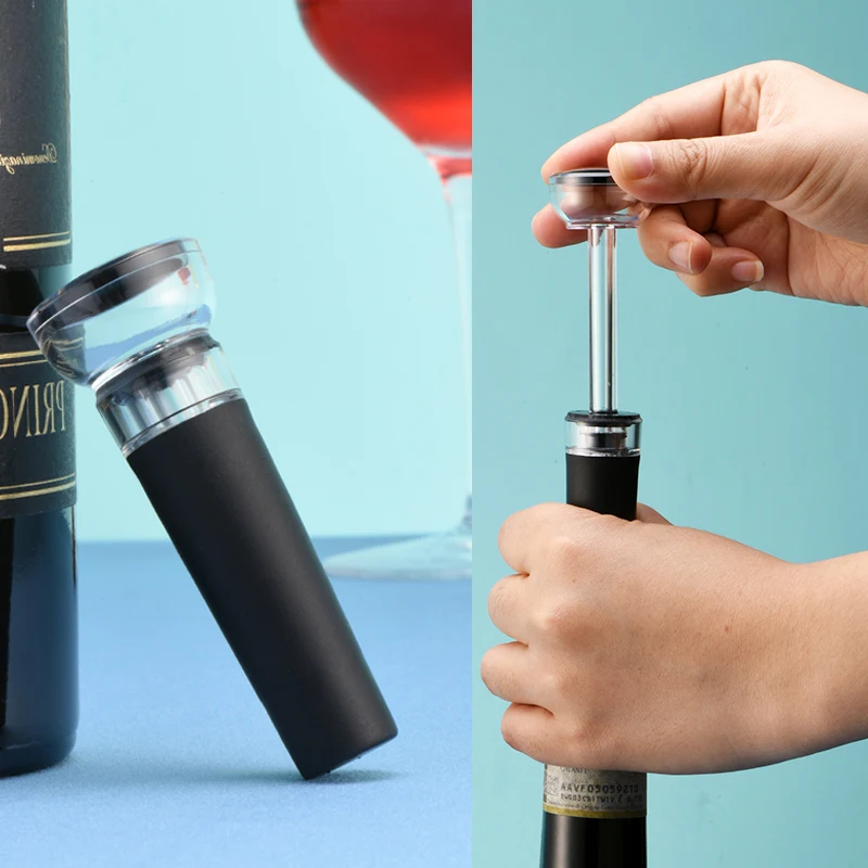 3/5PCS Vacuum Wine Stopper, Reusable Stoppers with Built-in Vacuum Pump Leakproof Wine Bottle Sealer Silicone Caps,Wine Saver