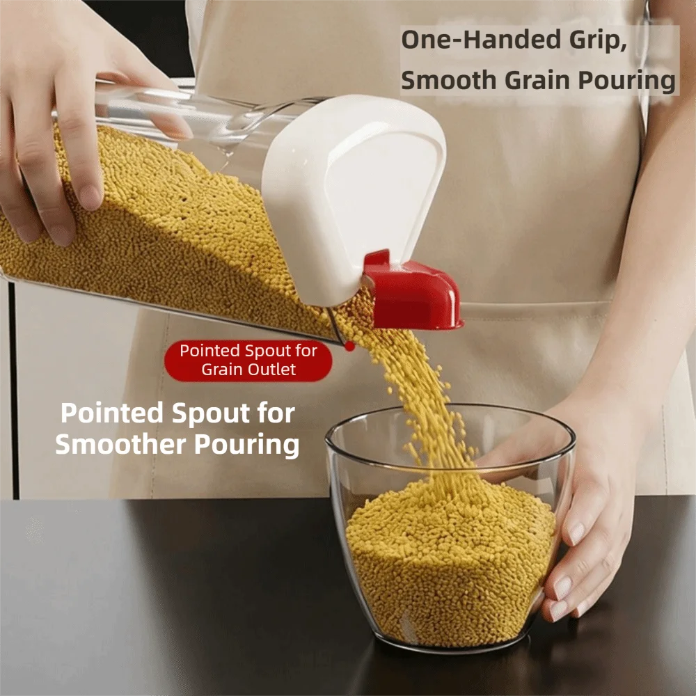 6 Grids Grain Dispenser Multi Compartment Sealed Cereal Storage Container Transparent Moisture-Proof Rotating Rice Dispenser
