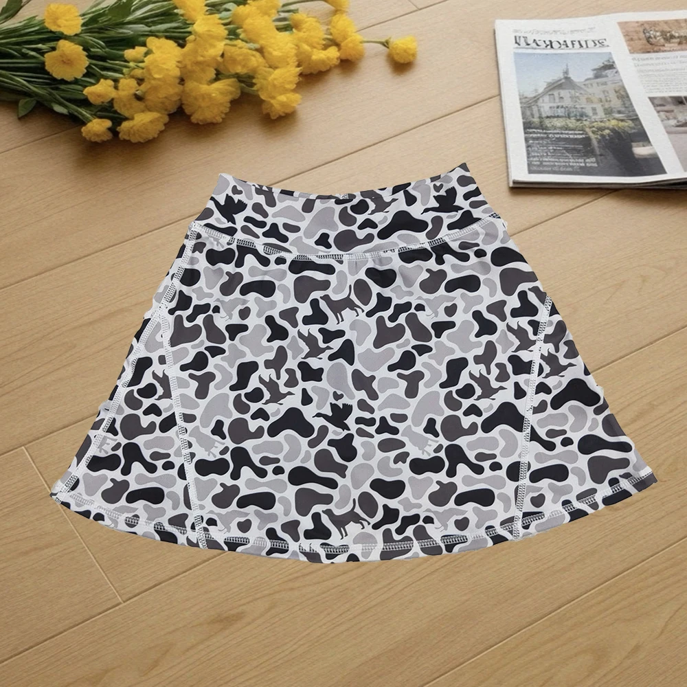 

9.17 Wholesale hot sale western boutique kid children clothing Baby Girls Khaki Yoga Skorts Pleated Skirts Bottom