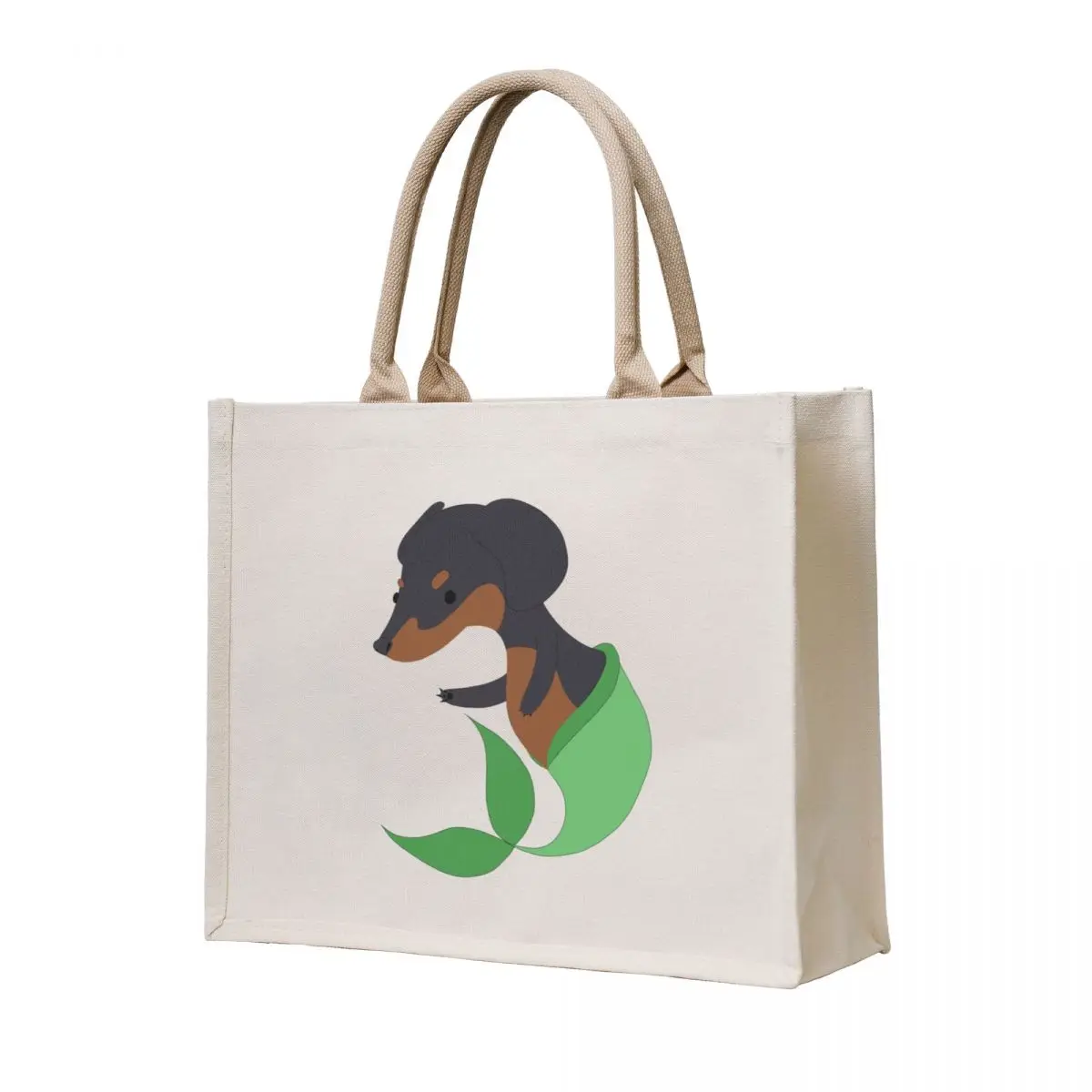 

Puppy Mermaid Tote Bag cloth bag woman canvas tote bags shopper bags for women