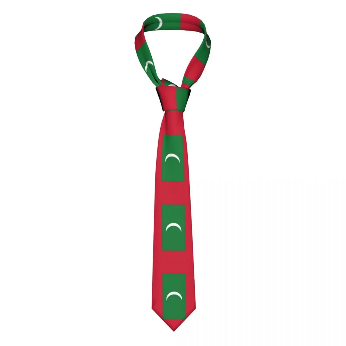 Custom Patriotic Flag Of The Maldives Ties Men Fashion Silk Neckties for Party