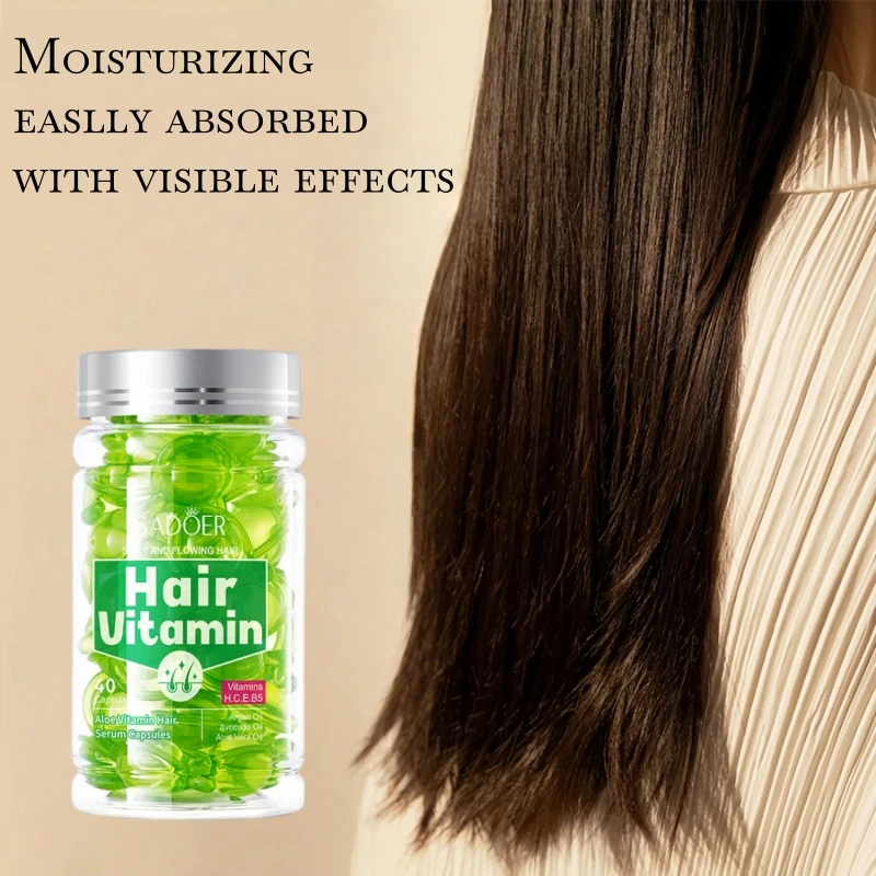 1 Bottle of 40 Capsules of Hair Care Essential Oil, Multi-Vitamin Hair Care Essential Oil, Makes Hair Soft and Smooth