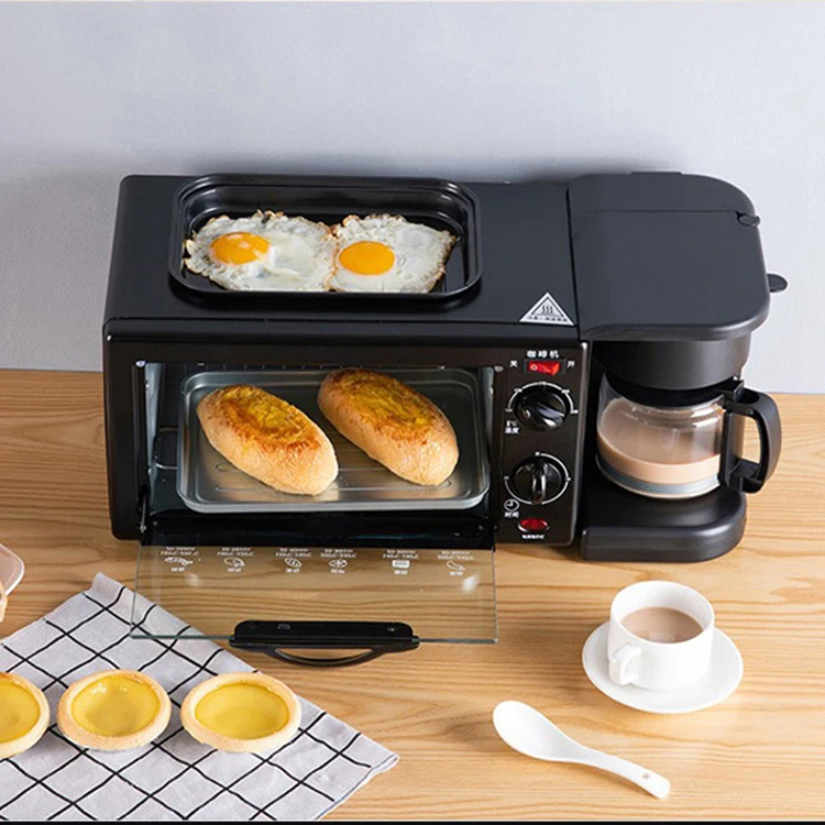 Wholesale 3in 1 Multifunction Triad Mini Automatic Bread Oven Breakfast Coffee Baby Cereals Making Machine 3-In-1 Breakfast Make