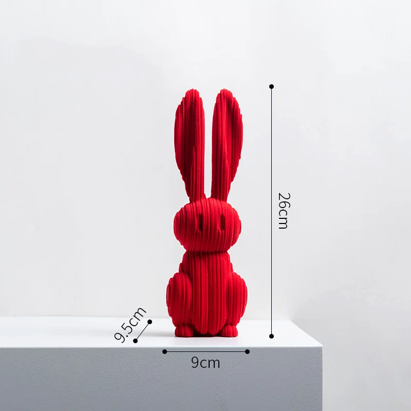 Creative Digital Rabbit Statue Ornaments Simple Modern Home Room Tv Cabinet Soft Decorations Children'S Room Cartoon Statue