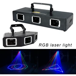 Stage laser light three-hole laser light Fan-shaped three-hole laser light RGB three-in-one effect laser disco DJ nightclub