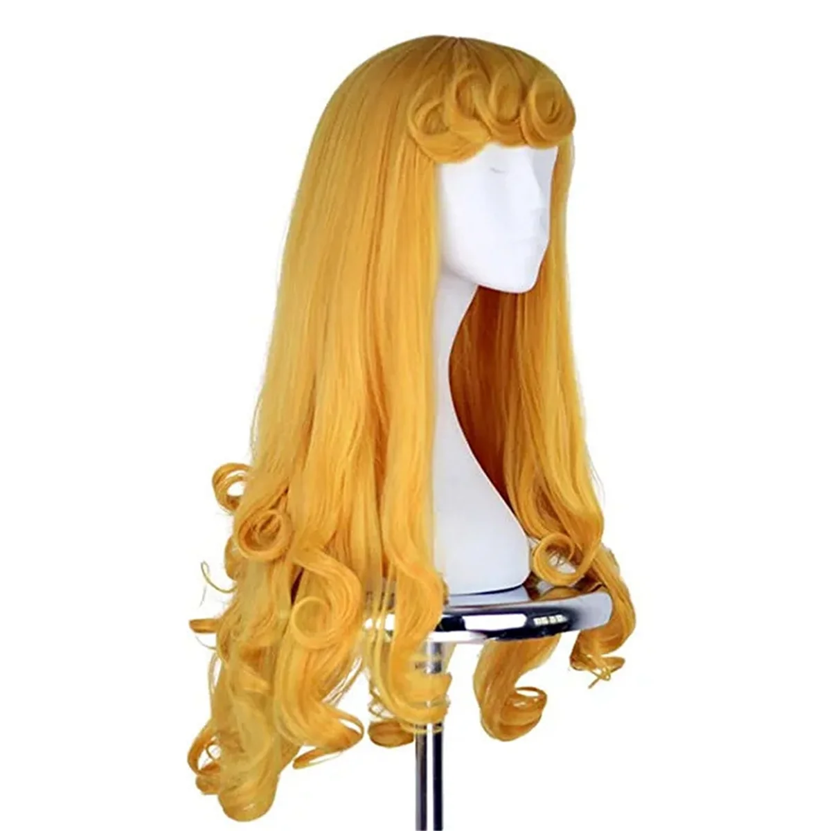 Anime Sleeping Beauties Princess Wig Women Long Yellow Hair Cosplay Costume parrucche di Halloween capelli lunghi ricci