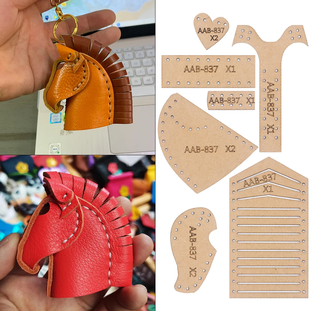 DIY Horse Head Making Stencils, Handbags Keychain Pendants -Kraft Paper Templates, DIY Leather Handmade Crafts-Sewing Patterns