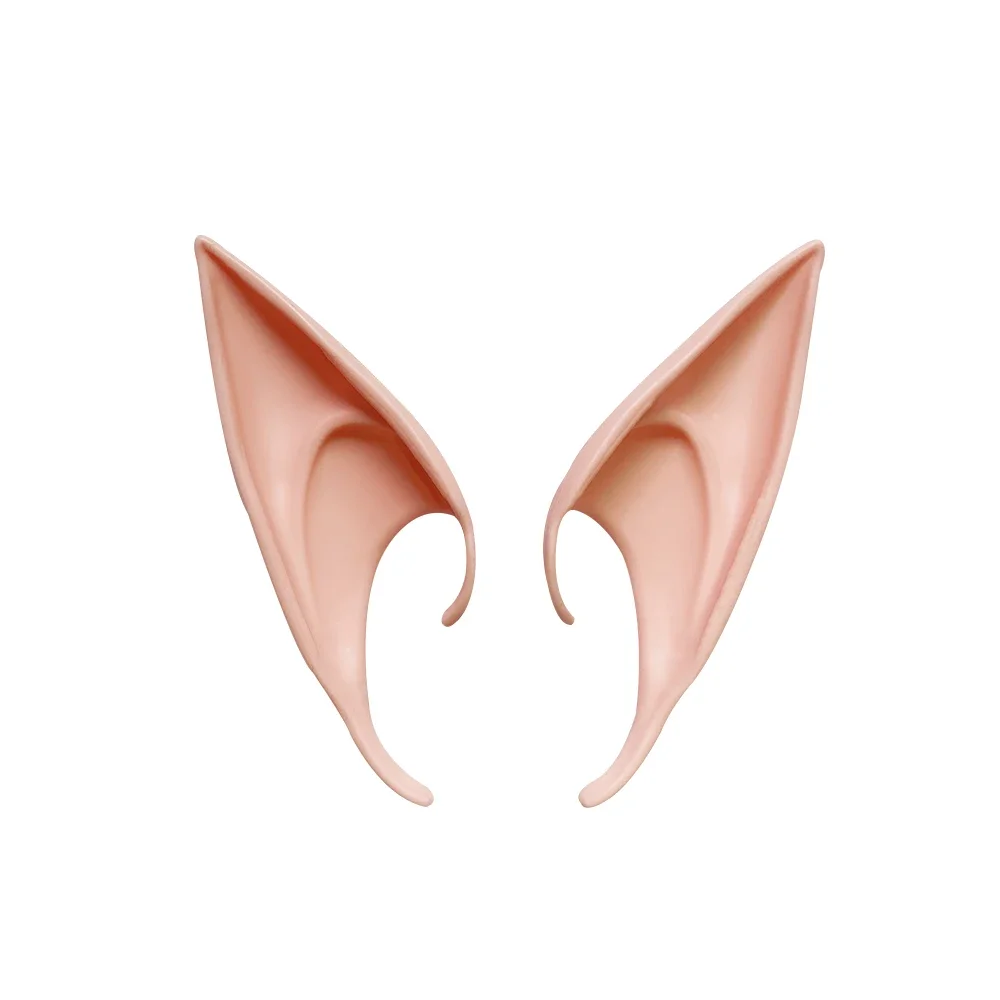 1Pair Latex Elf Ears High Simulation Soft Harmless False Ears Props Fairy Angel Dress Up Cosplay Hook Halloween Christmas Decor