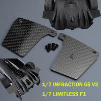 For 1/7 RC ARRMA INFRACTION 6S V2 LIMITLESS F1 Car Truck Carbon Fiber Winglets Rear Fender Mudguard