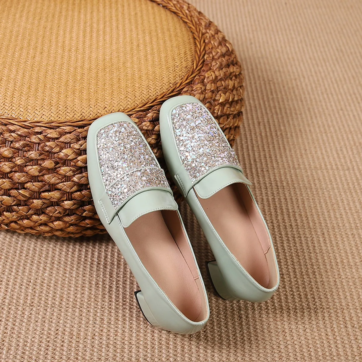 Shallow Mouth Casual Woman Shoe All-Match Modis Female Footwear Pointed Toe Moccasin 2023 Dress PU Fashion Basic Fretwork Solid