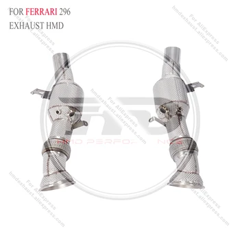 HMD 304 SS Downpipe & Heat Shield for Ferrari 296 GTB – High-Flow Race Certified
