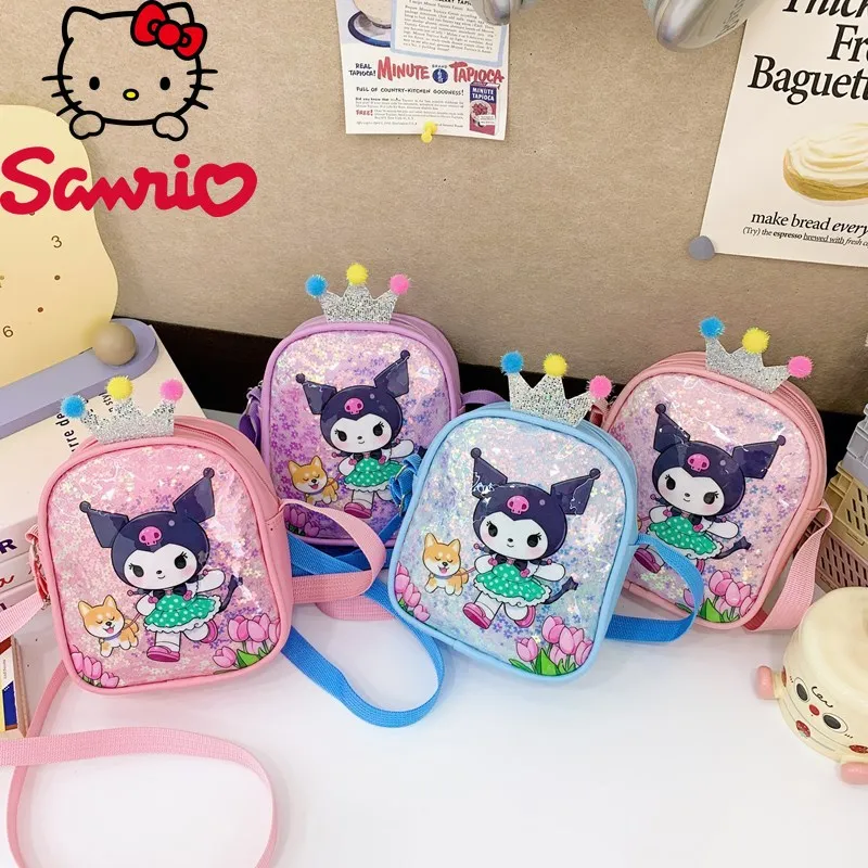 

Sanrio Kuromi Cartoon Kids Crossbody Bag Backpack Sequins Girls Lightweight Cute Backpacks Fashionable Handbag