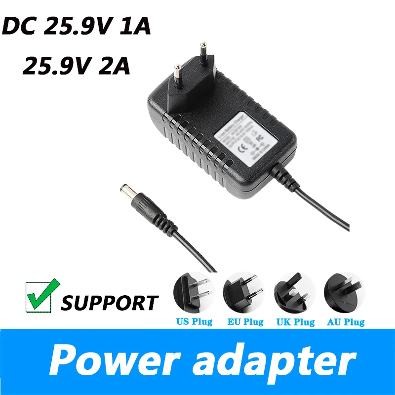 

AC100-240V DC 25.9V 1A 25.9V 2A Power Adapter Household Vacuum Cleaner Power Charging Cable 5.5*2.1MM Sweeping Robot EU Plug