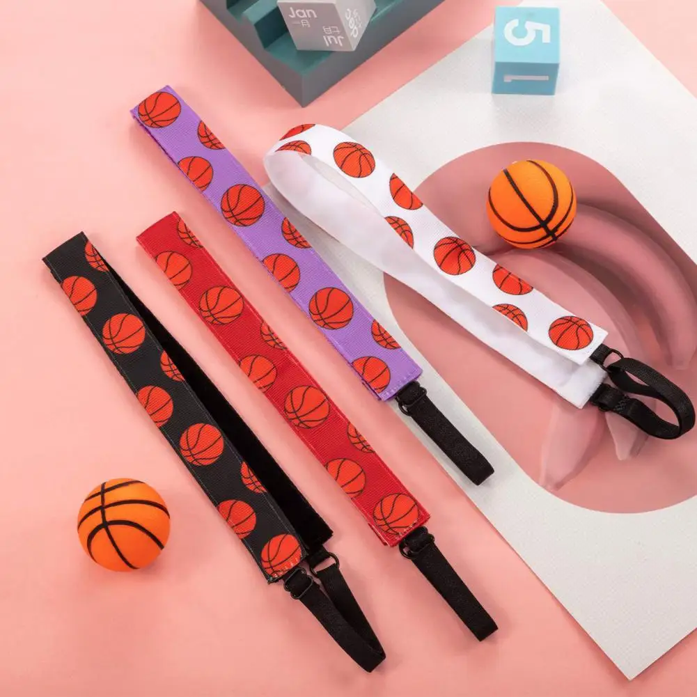 Sports Headband Basketball Pattern High-quality Sports Headband Girls Sports Headbands Non-slip Athletic Hair Bands for Running
