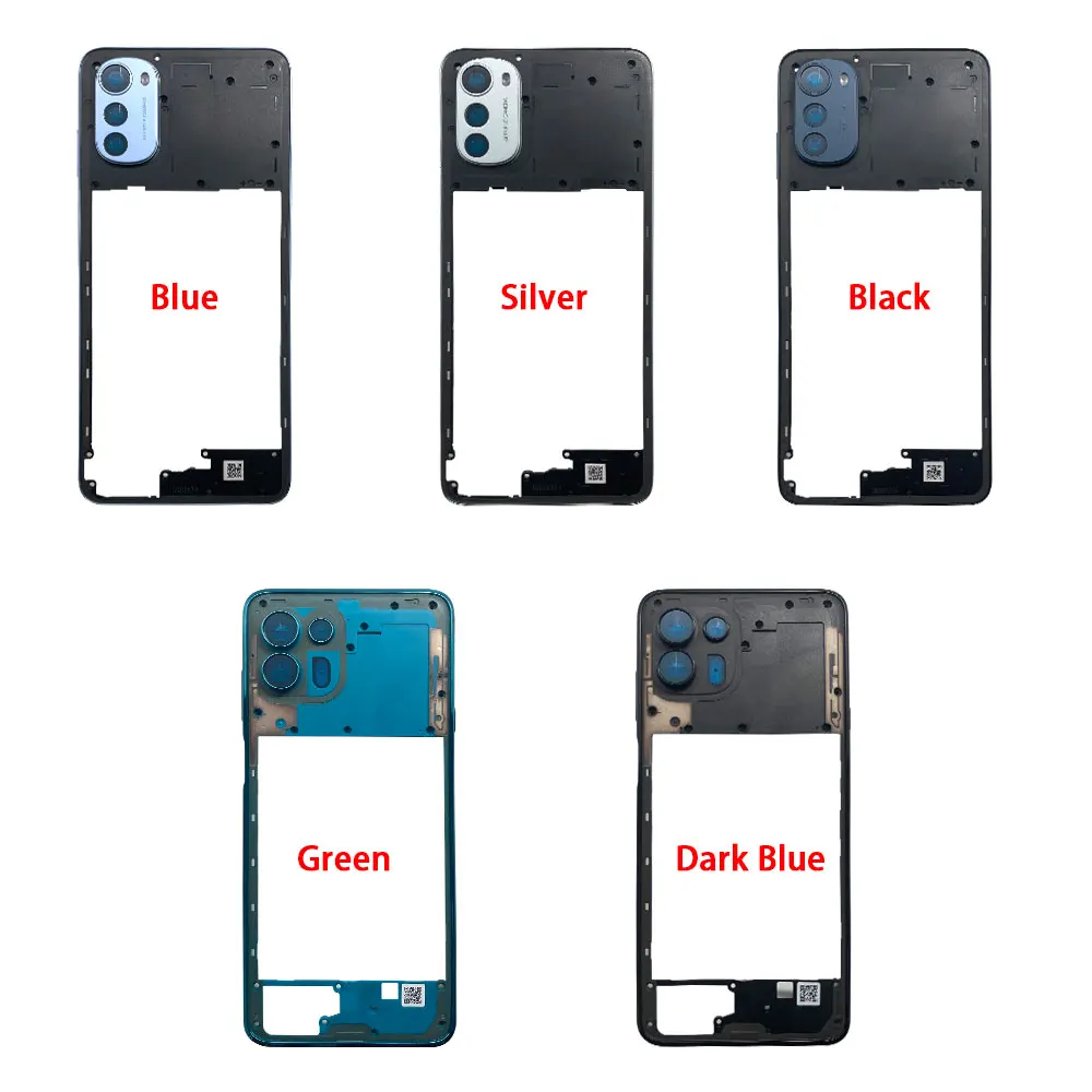 5Pcs，NEW  Housing Middle Frame Plate Bezel With Side Button Replacement Parts For Motorola Moto E22 E32 Edge 20 Lite E5 Plus