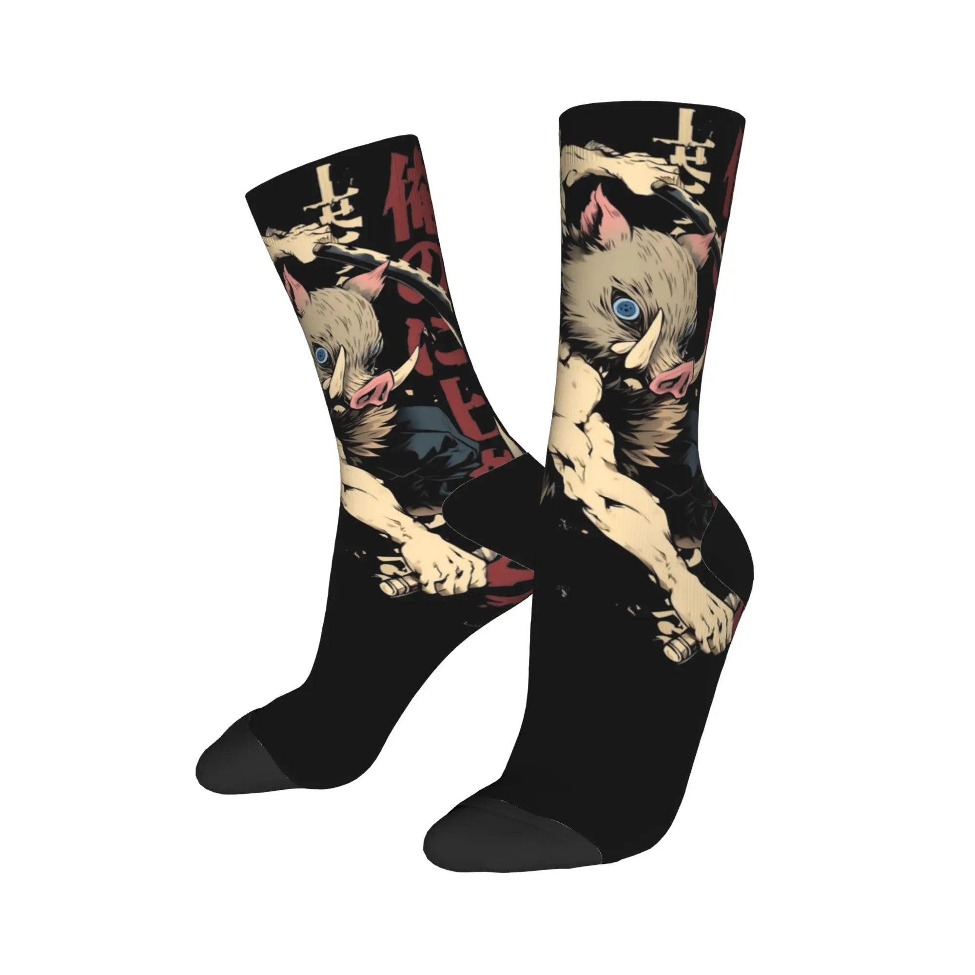 Unisex Men Socks Demon Slayered Inosuke Stockings Autumn Leisure Soft Socks Design Climbing Non Skid Socks