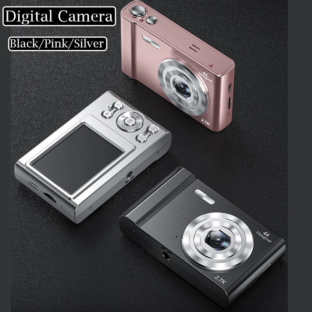 Portable Digital Camera 2.4 Inch IPS Screen 16X Zoom Face Detection Camera 48MP for Kids Beginning Photographer with Carry Bag