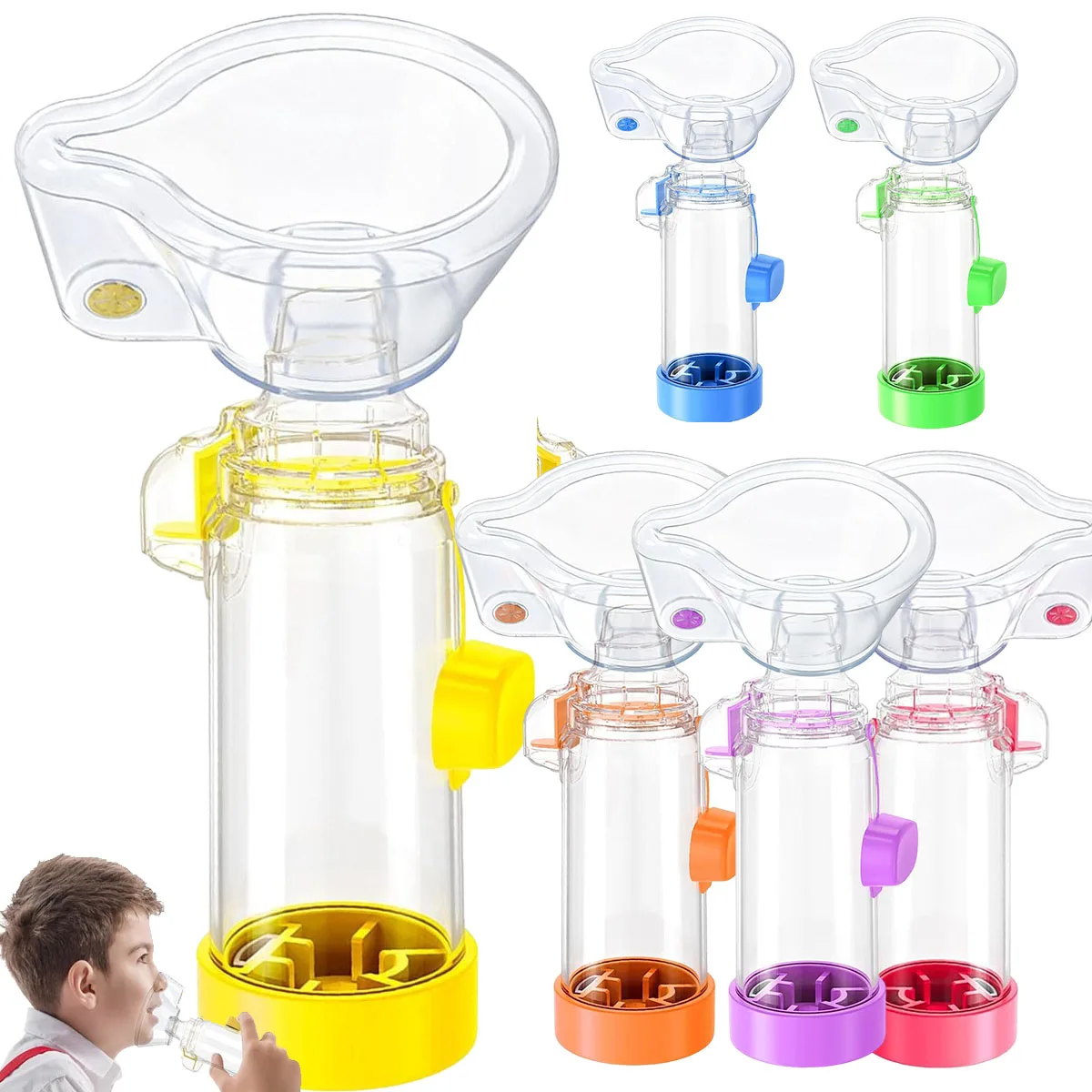 Handheld Inhaler Spacer for Infants, Children, and Adults - Anti-Static - Portable Design for Home, School, and Travel - Soft Si