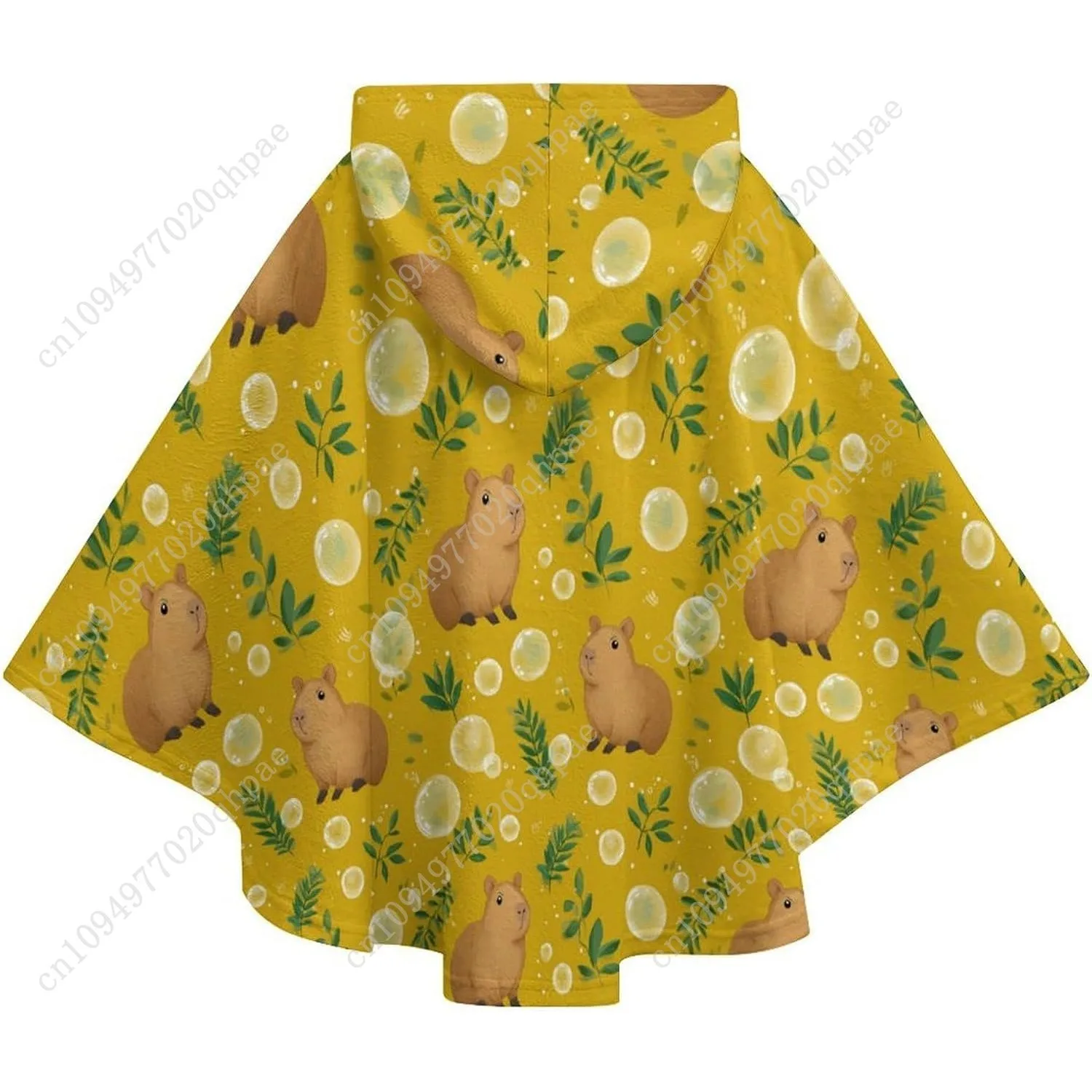 سترة بطانية مريحة من الفلانيل، سترة بغطاء للرأس كبيرة الحجم من كابيبارا اللطيفة مع جيوب للأطفال والمراهقين #6