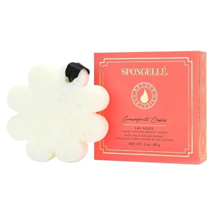 

Spongellé Wild Flower Bath Sponge with Box for Mothers Day Gift Built-in Body Wash and Body Scrubber, Shower Loofah Sponge for