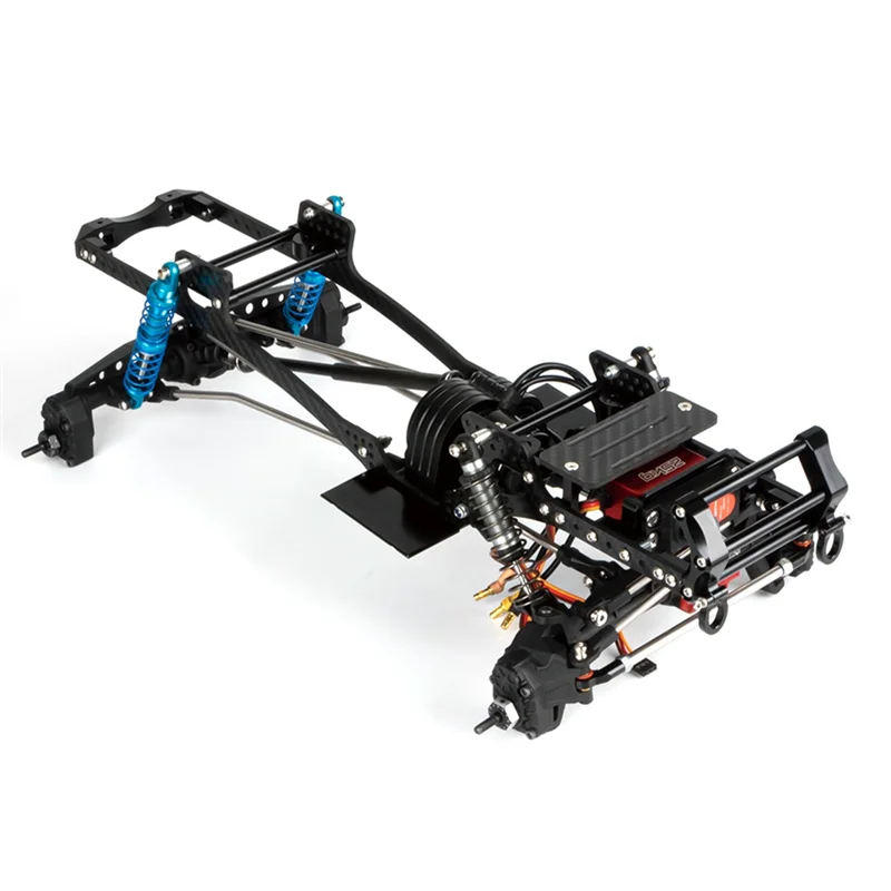 Bandeja de batería de fibra de carbono, soporte de receptor ESC para Axial SCX10 Capra 1/10 RC Car LCG, chasis, Centro inferior de rieles de gravedad