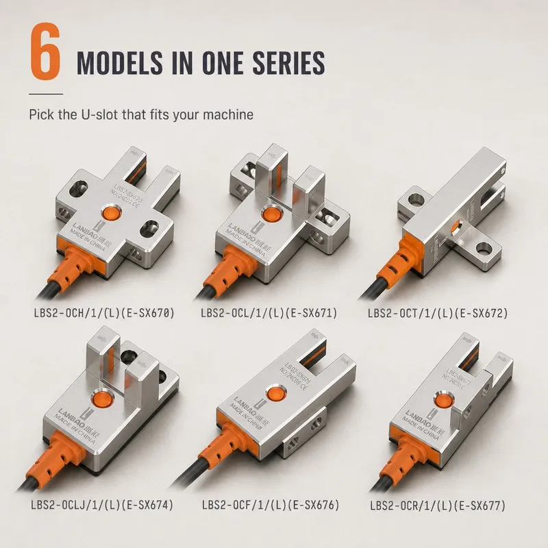 Metal Photoelectric Switch Sensor, U-Type and R-Type Limit Switch, Sliding Guide Rail, Positioning Micro-Groove Type, Zinc Alloy