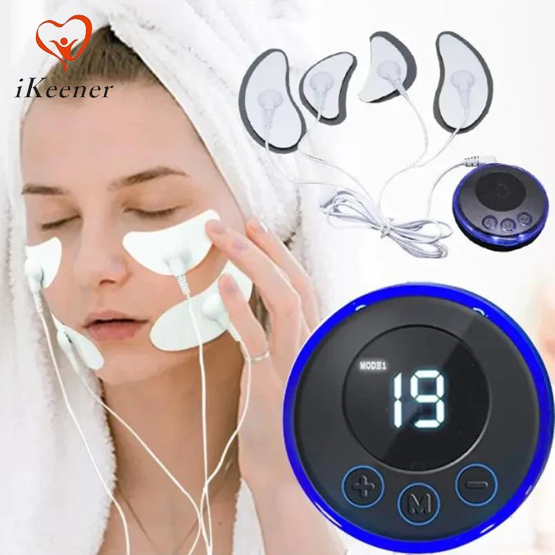 EMS Facial Massager 8 Modes 19 Levels for V-Shaped Face Muscle Stimulator Beauty Eye Face Lift Skin Tightening Anti-Wrinkle