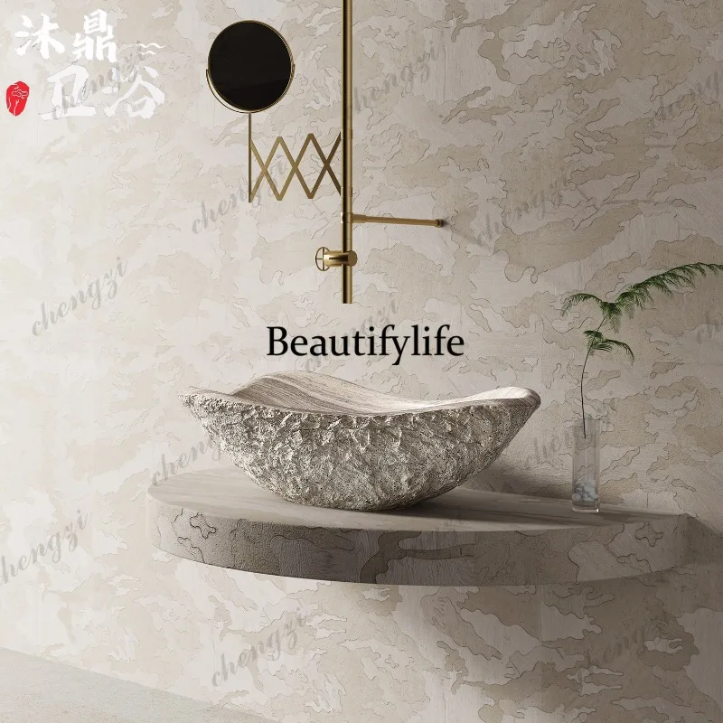 Medieval style rock pattern platform basin wash basin Designer hotel B & B art bathroom Personalized wash basin