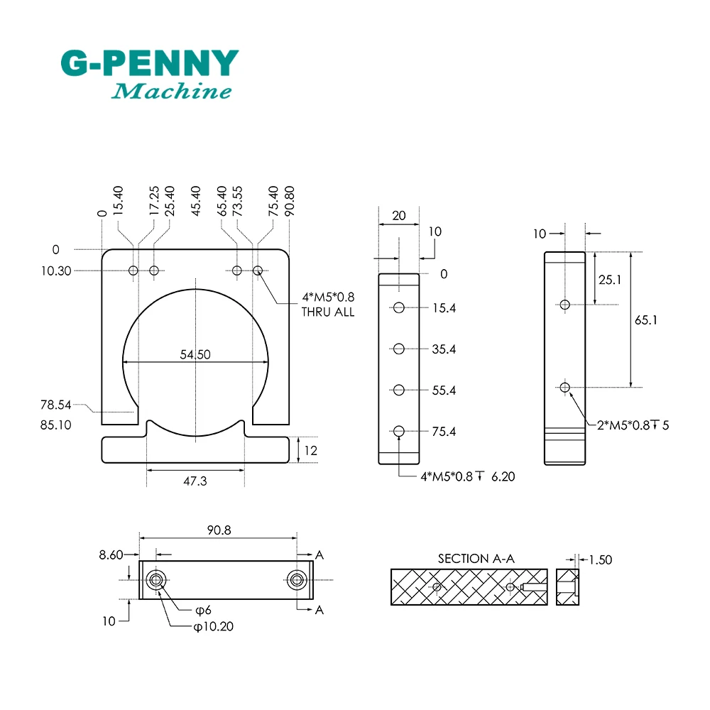 g-penny Spindle motor bracket Holder Openbuilds 65mm/80mm Fixture Aluminum Clamping Bracket For CNC Woodworking Spindle Motor