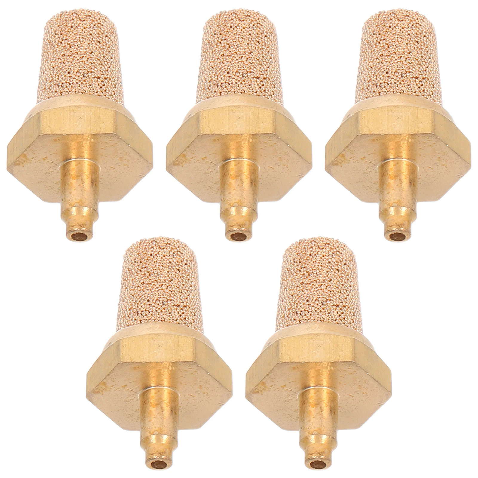 5pcs M5 Copper Fog Machine Filter Nozzle Universal Brass Pneumatic Muffler For Stage Fog Machines Bubble Stone Air