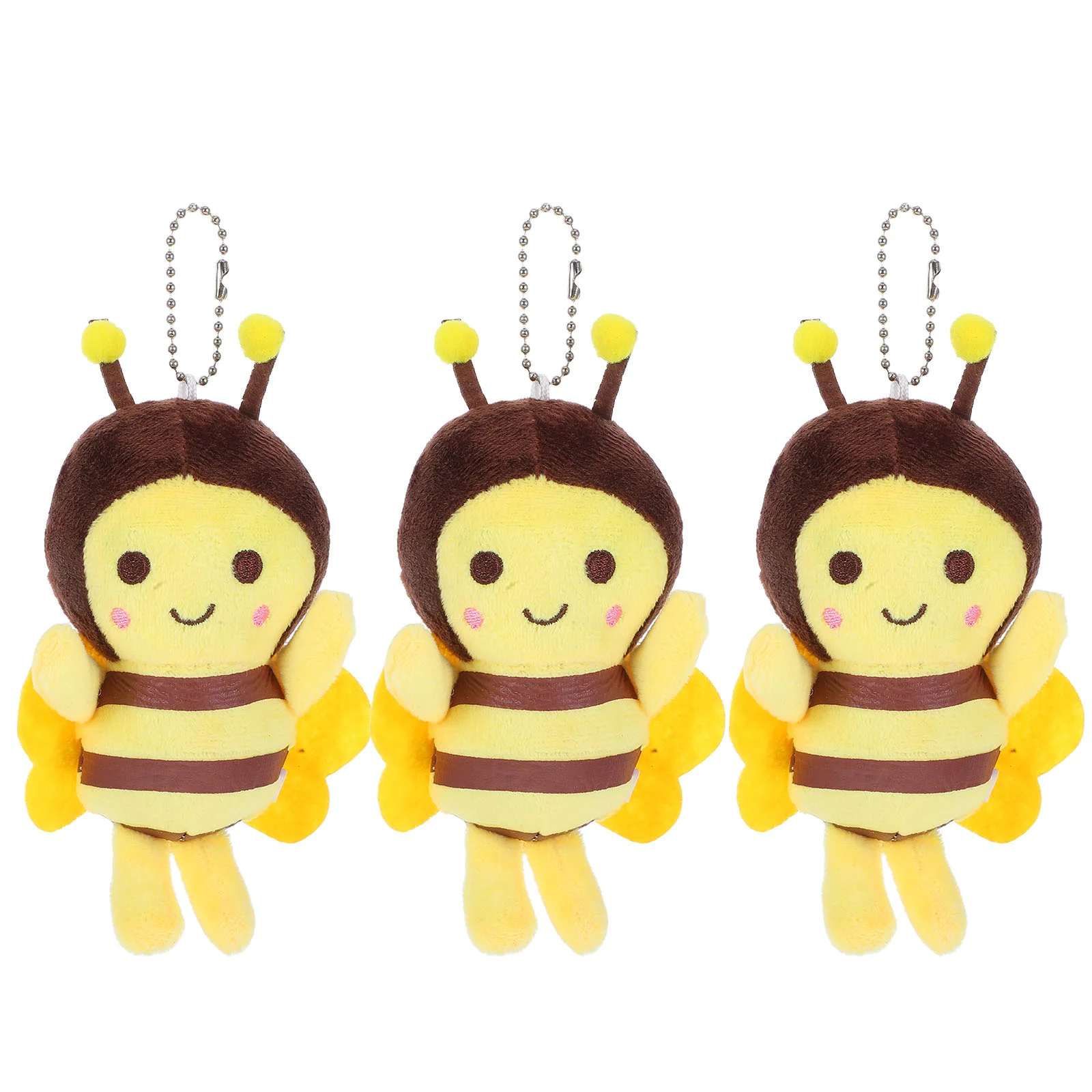 3 uds. Colgante de abeja pequeña, juguetes de veneno rellenos, decorar mochila, llavero encantador colgante, muñecos de peluche de algodón Pp