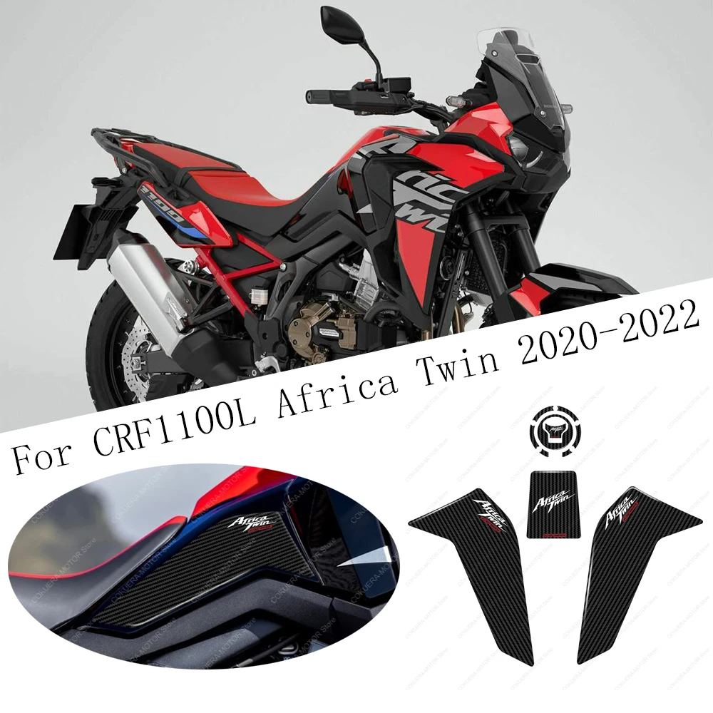 Motorcycle Tank Pad Sticker 3D Epoxy Resin Protective Sticker Set For CRF1100L Africa Twin 2020-2022