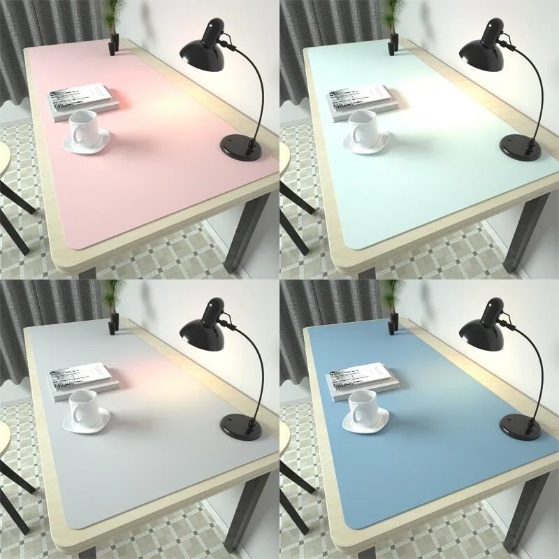 Solid Color Simple Non-slip Large Table Mat Waterproof PU Leather Protective Mouse Pad for Dorm Desk Coffee Dressing Table Mat
