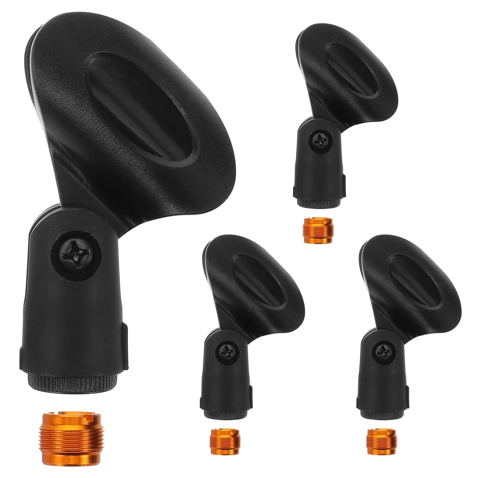 

4Sets Universal Microphone Clips Nonslip Adjustable Angle Mic Holder Screw Adapter for Mic Stand Streaming