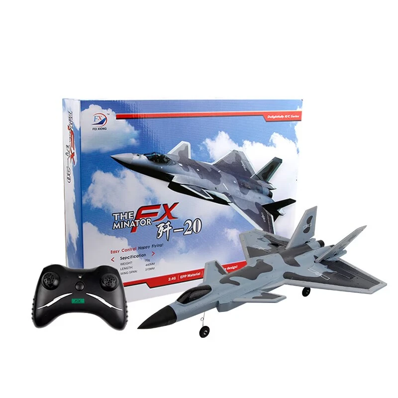 FX9630 RC Plane J20 Fighter RC Airplane Anti-collision Soft Rubber Head Glider with Culvert Design Aircraft RC Toys for Kids