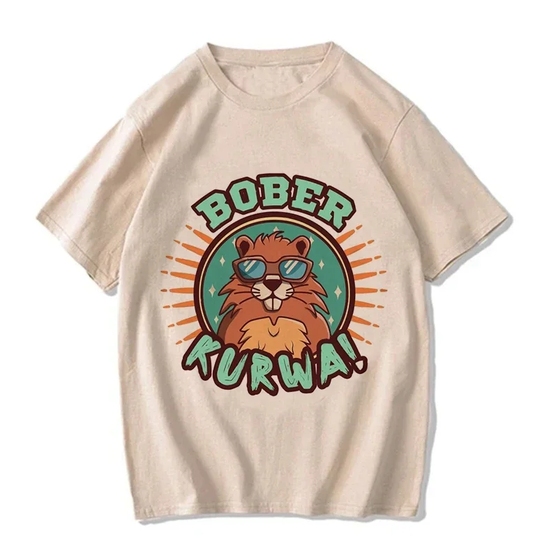 90s Cartoon Bobr Kurwa Grunge Tshirt Funny Kurwa Bober Mange T Shirt Harajuku Y2k Tees Tops Men Fashion EU Szie T-shirt Clothes