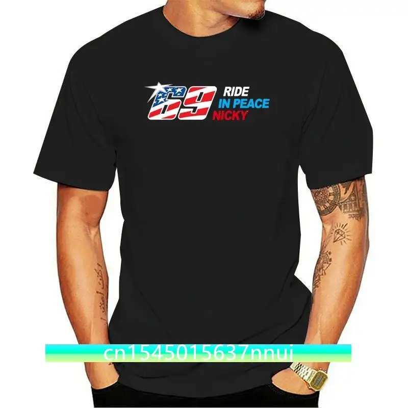 RIP Nicky Hayden 69 T-shirt Rider In Peace T Shirt Men Tops Letter Tees America Fashion Clothing Cotton Tshirt Oversized