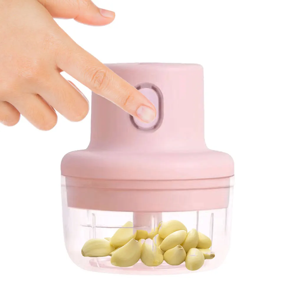 Electric Garlic Chopper Mini Portable Veggie Chopper USB Onion Chopper Small Food Processor for Garlic Ginger Chili Fruit