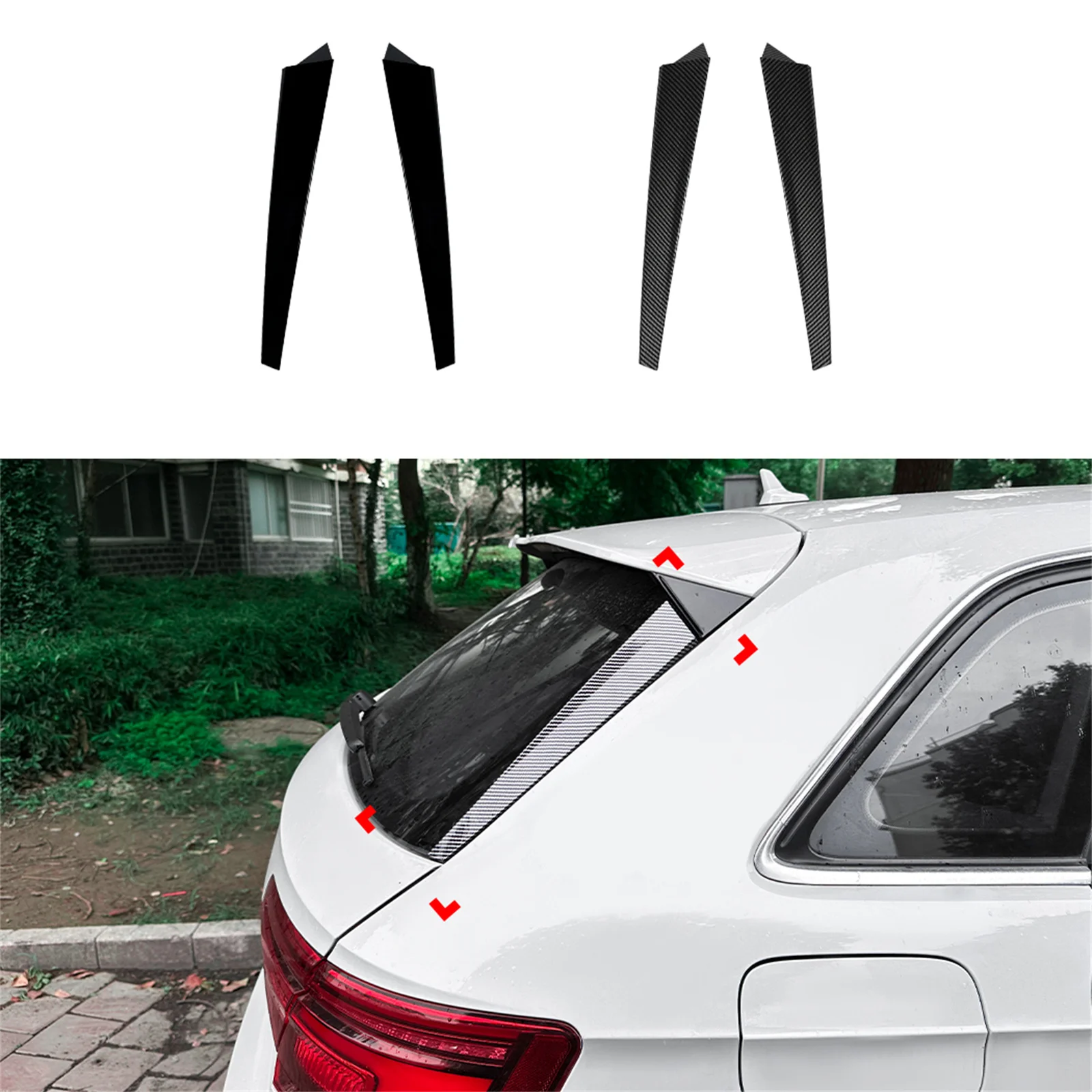 

For Audi A3 8V Hatchback S Line 2014-2020 Rear Window Side Spoiler Wing Trim Tail Tailgate Windshield Cover Wind Shade Canards