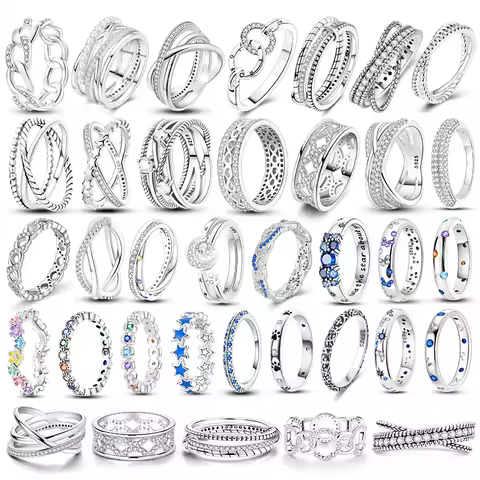 NEW Fashion 925 Silver Simple Infinity Finger Ring For Women Sparkling Twisted Stackable Rings Popular Anillo Engagement Jewelry