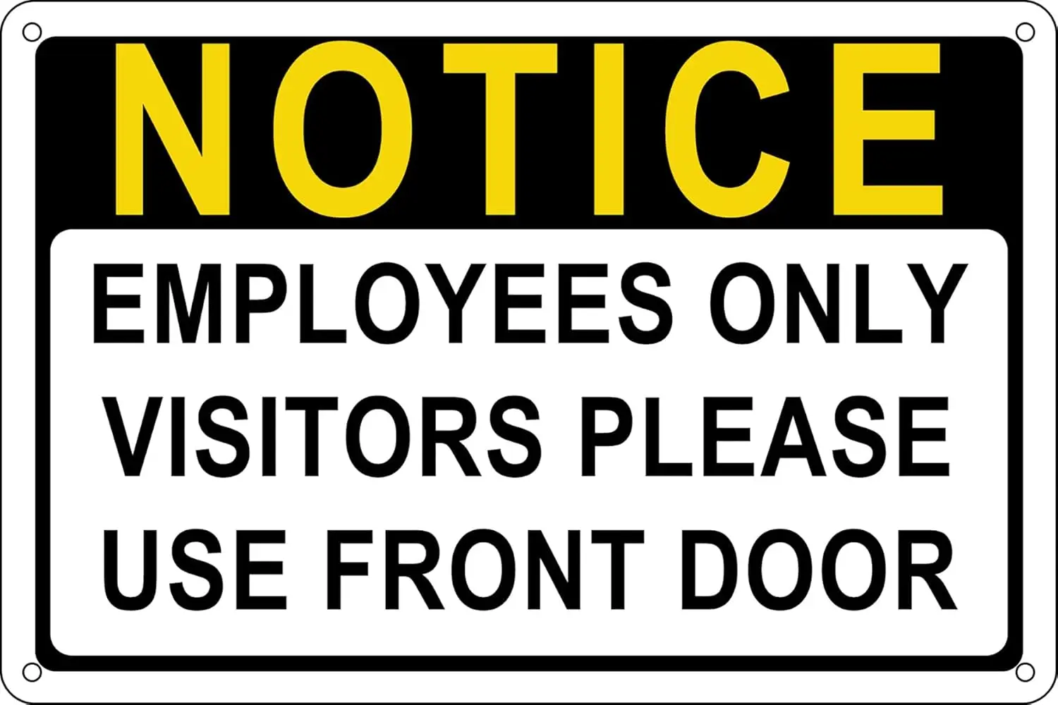 Notice Safety Sign Warning Notice Signs Employees Only Visitors Please Use Front Door Metal Tin Sign Wall Art Decor Plaque for H